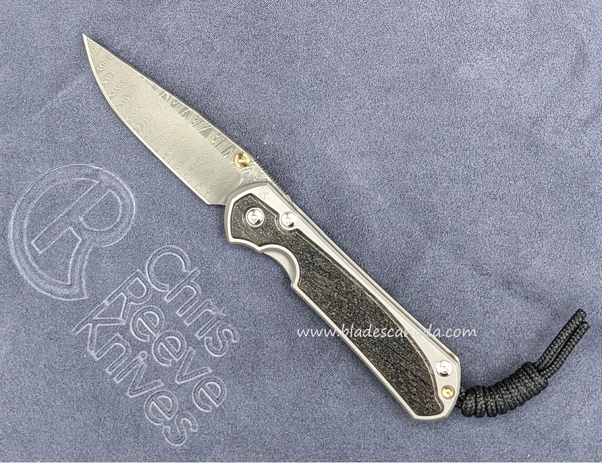 Chris Reeve Small Sebenza 31 Framelock Knife, Ladder Damascus, Bog Oak, S31-1104